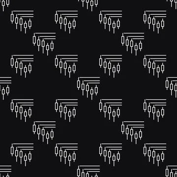 Crypto Trading vector Candlestick Chart seamless pattern in thin line style Stock Illustration