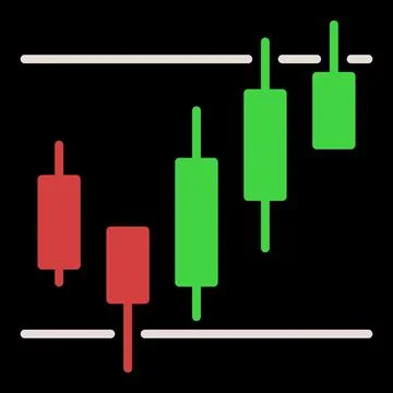 Crypto Trading vector Candlestick Chart colored icon or sign Stock Illustration