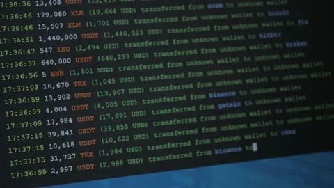 Crypto Transactions On Whale Watch Stock Footage 220384317