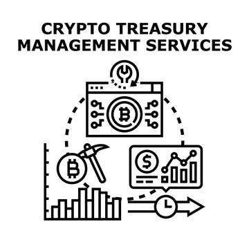 Crypto treasury management financial services concept Stock Illustration