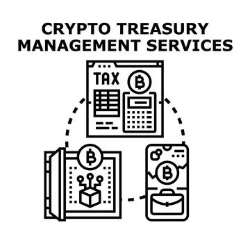 Crypto treasury management services flat concept Stock Illustration