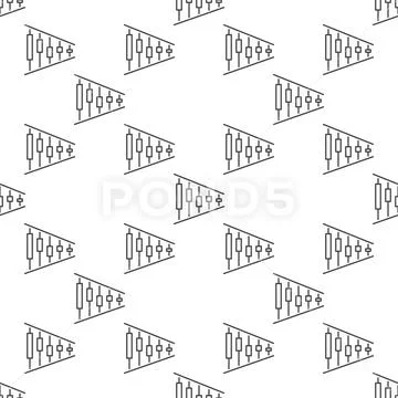 Crypto Triangle Pattern vector Candlestick Chart outline seamless pattern 스톡 일러스트
