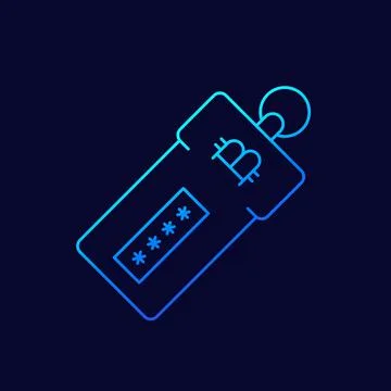 Crypto wallet for bitcoin line vector icon イラスト素材