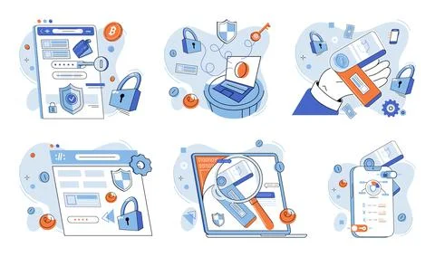 Crypto wallet. The crypto wallet metaphor helps us understand intangible nature Stock Illustration