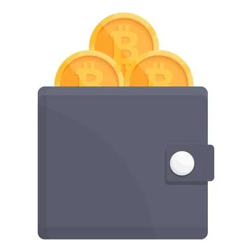 Crypto wallet icon cartoon vector. Mobile money Stock Illustration