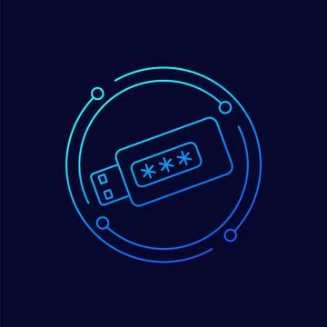 Crypto wallet icon, linear design Stock Illustration