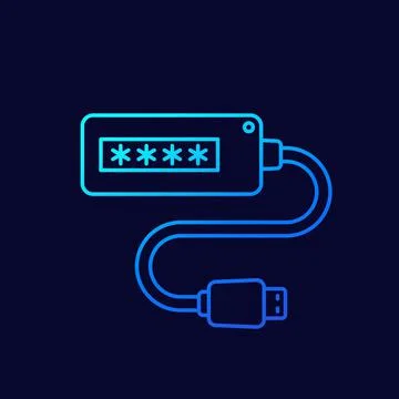 Crypto wallet line icon, vector イラスト素材