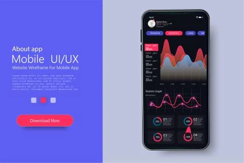 Crypto wallet mobile app UI, UX, Kit. Screens for blockchain, crypto apps Stock Illustration
