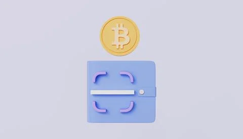 Crypto wallet with QR code scanning, Cryptocurrency transaction, blockchain Stock Illustration