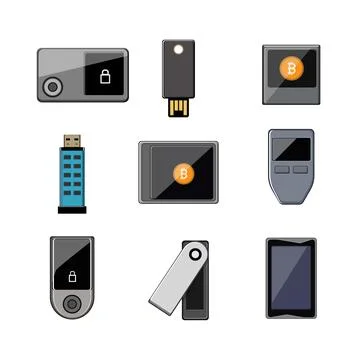 Crypto wallet set cartoon vector illustration Illustrazione stock