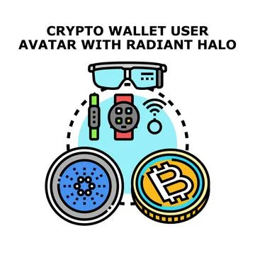 Crypto wallet user avatar metaverse concept Stock Illustration