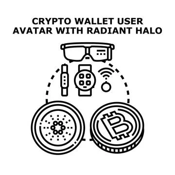 Crypto wallet user avatar metaverse concept Stock Illustration