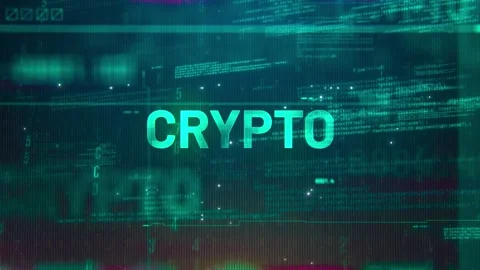Crypto Word on High Technology Futuristic Background Stock Footage 343015694