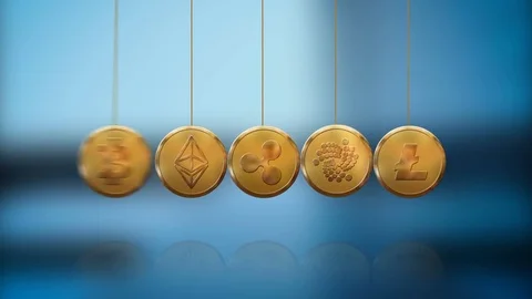 Cryptocoins - Newton's Cradle - Loop 動画素材 83694292