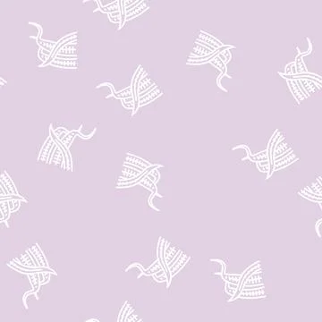 Cryptocoryne balansae line seamless pattern Stock Illustration