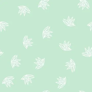 Cryptocoryne wendttii line seamless pattern Stock Illustration