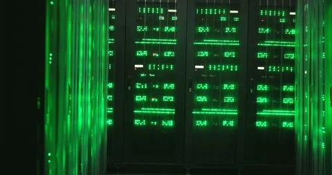 Cryptocurency mining computers and processors. Database of online digital Stock Footage 137551601