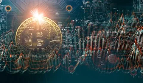 Cryptocurrencies and technology. Illustration