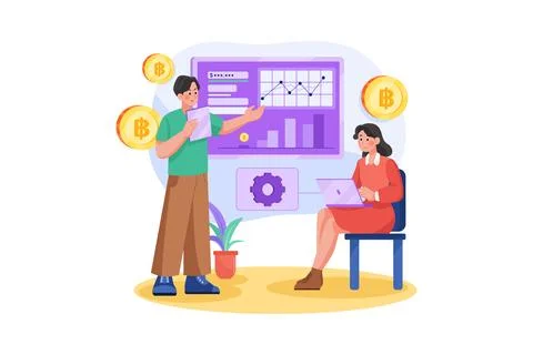 Cryptocurrencies Develop Stock Illustration