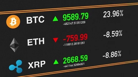 Cryptocurrencies digital money value going up and down Stock Footage 84479646