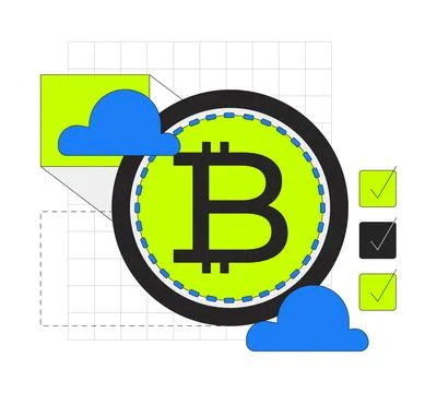 Cryptocurrency 2D onboarding ui illustration 스톡 일러스트