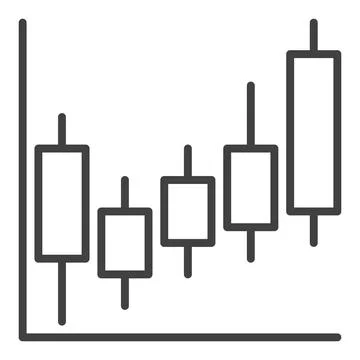 Cryptocurrency analysis vector thin line icon or symbol Stock Illustration