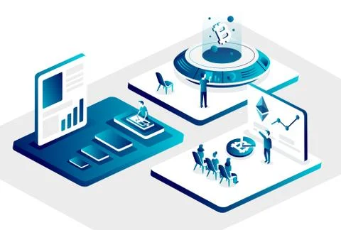 Cryptocurrency and blockchain Stock Illustration