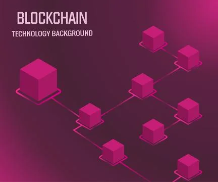 Cryptocurrency and blockchain isometric vector illustration. Abstract composi Illustrazione stock
