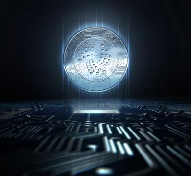 Cryptocurrency And Circuit Board Stock Illustration