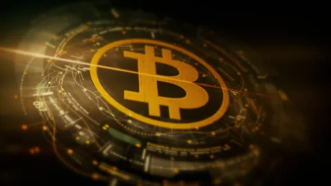 Cryptocurrency and Encryption Technology Background Video stock 282882174