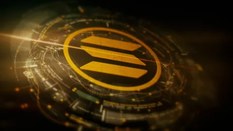 Cryptocurrency and Encryption Technology Background Stock Footage 282883416