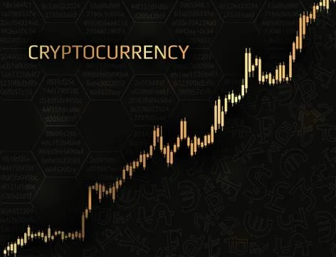 Cryptocurrency and graph with a price increase. イラスト素材
