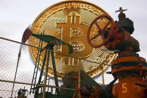 Cryptocurrency and mining concept Stock Photos