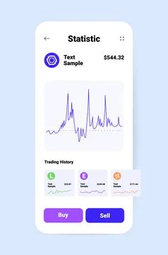 Cryptocurrency application design virtual money transfer app on smartphone Stock Illustration
