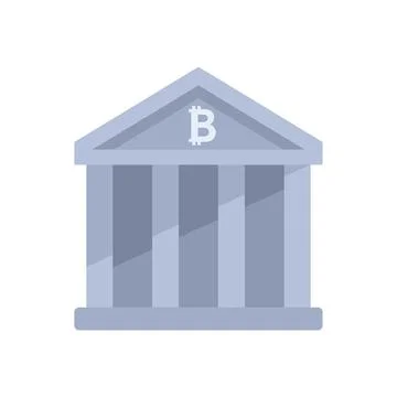 Cryptocurrency bank icon flat vector. Crypto money イラスト素材
