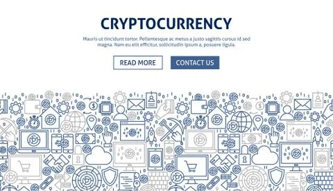Cryptocurrency Banner Design Stock Illustration