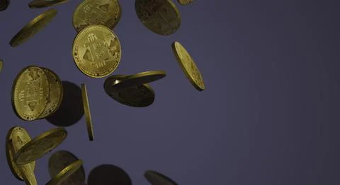 The cryptocurrency bitcoin 3d rendering for business content. Stock Illustration