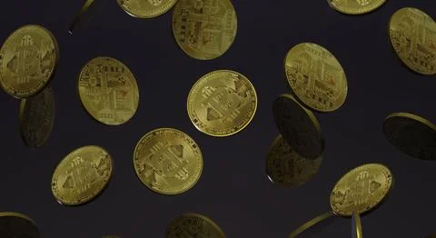 The cryptocurrency bitcoin 3d rendering for business content. Stock Illustration