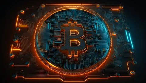 Cryptocurrency bitcoin background concept. UI UX Design Stock Illustration