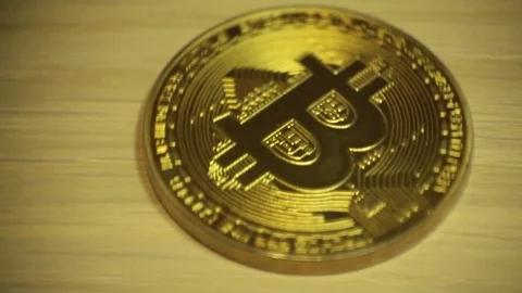 Cryptocurrency Bitcoin. BTC. Bit Coin Stock Footage 83212759