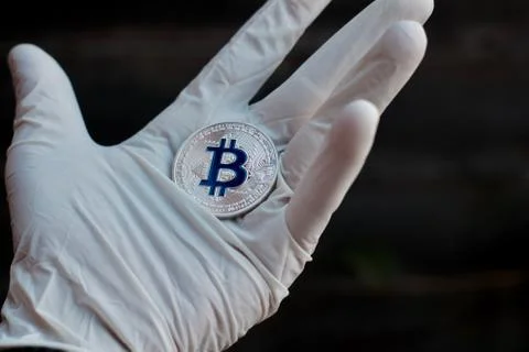 Cryptocurrency bitcoin coin Stock Photos