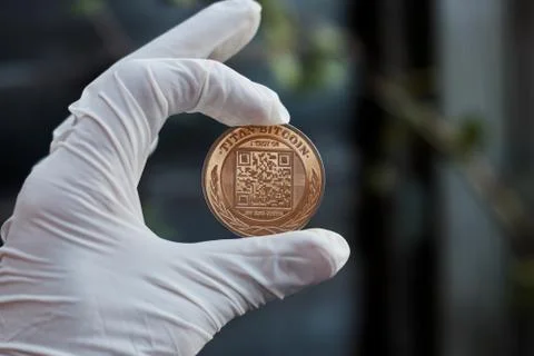 Cryptocurrency bitcoin coin Stock Photos