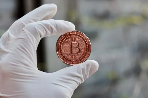 Cryptocurrency bitcoin coin Stock Photos