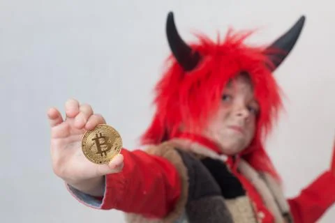 Cryptocurrency bitcoin coin. Stock Photos