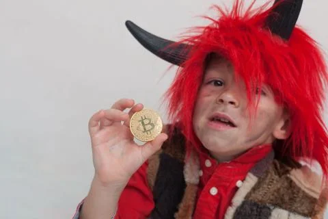 Cryptocurrency bitcoin coin. Stock Photos