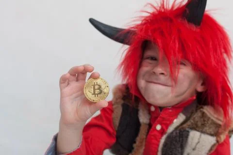 Cryptocurrency bitcoin coin. Stock Photos
