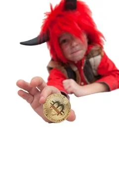 Cryptocurrency bitcoin coin. Foto stock
