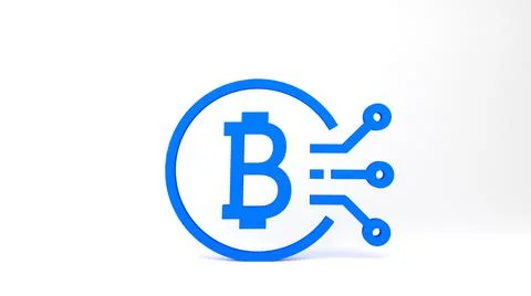 Cryptocurrency. Bitcoin icon.3d render illustration. Stock Illustration