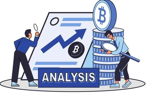 Cryptocurrency bitcoin mining metaphor, Blockchain technology. Cyber banking イラスト素材