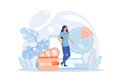 Cryptocurrency bitcoin mining metaphor Blockchain exchange platform. Cyber .. Illustrazione stock